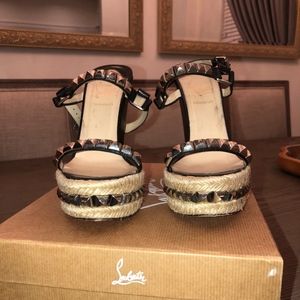 Louboutin Black Wedges